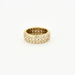 Bague or jaune ruban tour complet de diamants