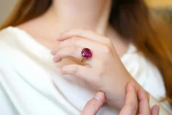 Bague Or jaune Rubellite Diamants