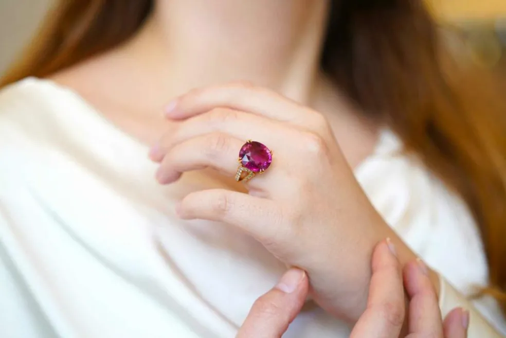 Bague Or jaune Rubellite Diamants