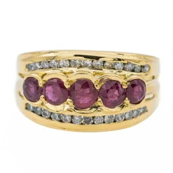 Bague Or jaune Rubis