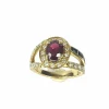 Bague Or jaune Rubis Diamants Saphir