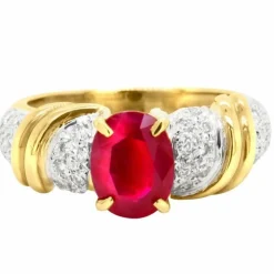 Bague Or jaune Rubis Diamants