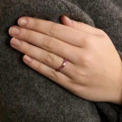Bague Or jaune Rubis Diamants