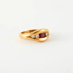 Bague Or jaune Rubis Diamants