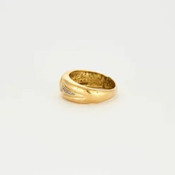 Bague or jaune rubis diamants