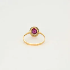 Bague or jaune rubis diamants