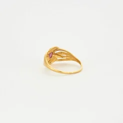 Bague or jaune rubis diamant