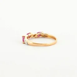 Bague Or jaune Rubis Diamants