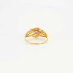 Bague or jaune rubis diamant