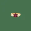Bague or jaune rubis et diamants