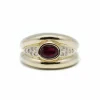 Bague or jaune rubis et diamants