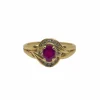 Bague or jaune rubis et diamants