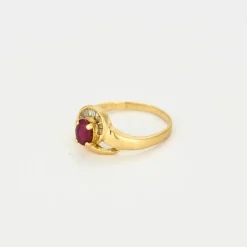 Bague or jaune Rubis et diamants