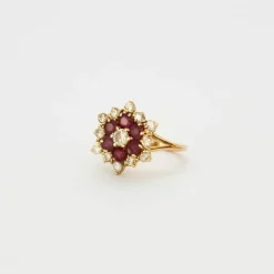 Bague or jaune Rubis et diamants