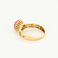 Bague or jaune rubis et saphirs roses