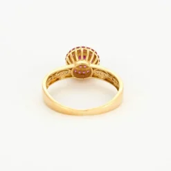 Bague or jaune rubis et saphirs roses