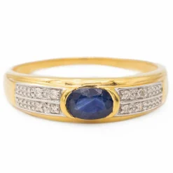 Bague Or jaune Saphir