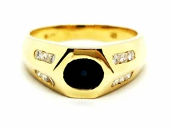 Bague Or jaune Saphir