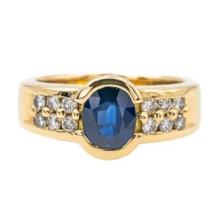 Bague Or jaune Saphir