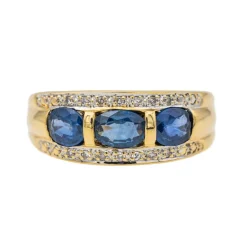 Bague Or jaune Saphir