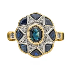 Bague Or jaune Saphir