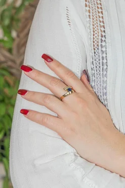 Bague Or jaune Saphir