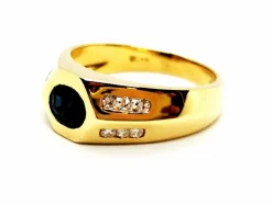 Bague Or jaune Saphir
