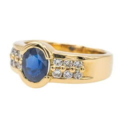 Bague Or jaune Saphir