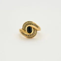 Bague or jaune saphir