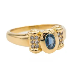 Bague Or jaune Saphir