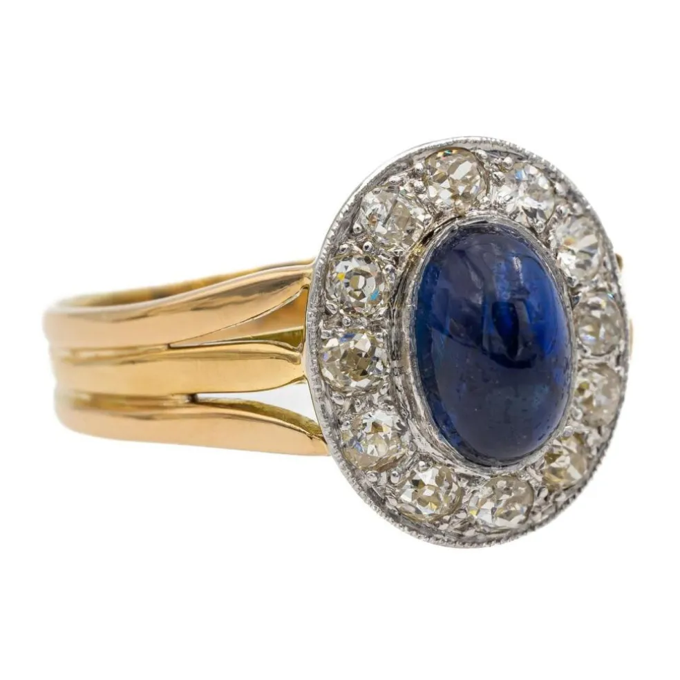 Bague Or jaune Saphir