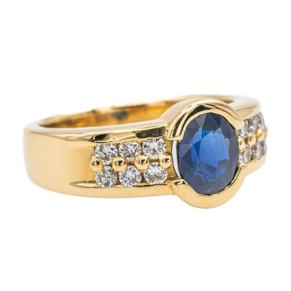 Bague Or jaune Saphir