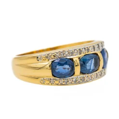 Bague Or jaune Saphir