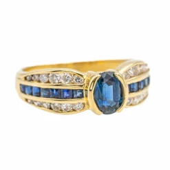 Bague Or jaune Saphir