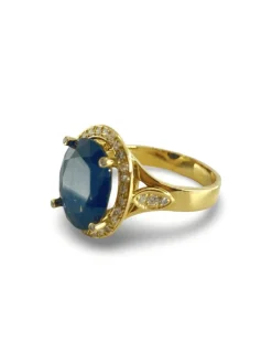 Bague or jaune Saphir 7 carats et Diamants