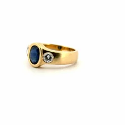 Bague Or Jaune Saphir & Diamants