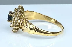 Bague or jaune saphir 26 diamants