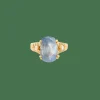 Bague or jaune saphir Ceylan clair et diamants