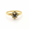Bague or jaune, saphir, diamants