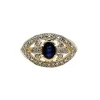 Bague or jaune saphir diamants