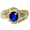 Bague Or jaune Saphir Diamants