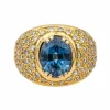 Bague Or jaune Saphir, Diamant