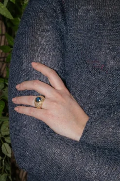 Bague Or jaune Saphir, Diamant