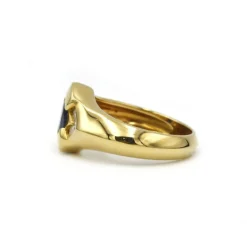 Bague or jaune saphir diamants