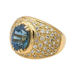 Bague Or jaune Saphir, Diamant