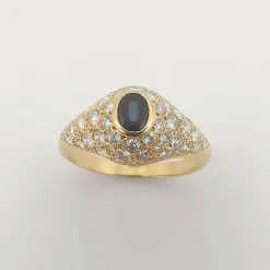 Bague Or jaune Saphir Diamants