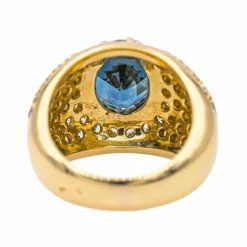 Bague Or jaune Saphir, Diamant