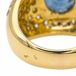 Bague Or jaune Saphir, Diamant