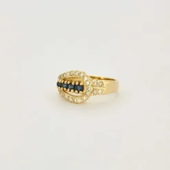 Bague Or jaune Saphir Diamants