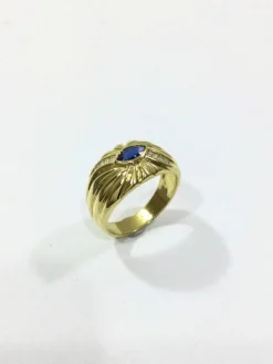 Bague Or jaune Saphir Diamants